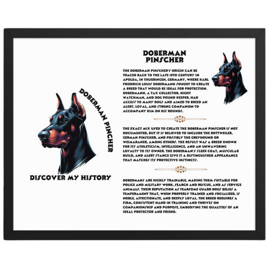 Framed Dog History Portrait\Bio Combo